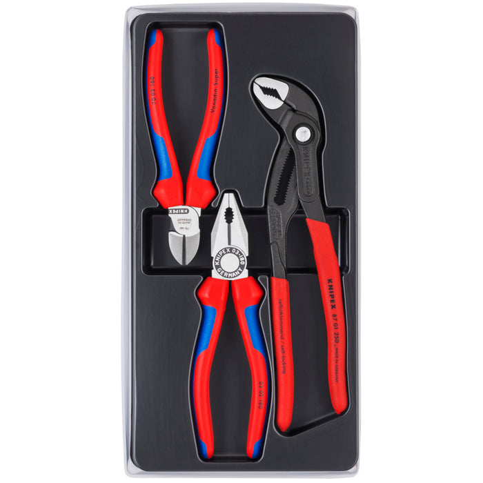 KNIPEX 3-Piece Combination, Diagonal, Cobra Set
