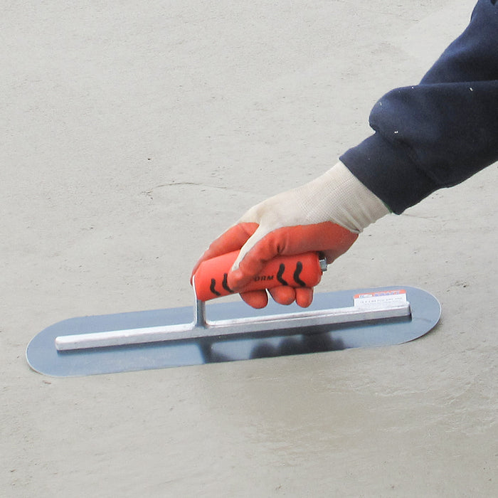 Kraft Tool Blue Steel Pool Trowel with ProForm Handle L-Shank, 16 x 4-Inch