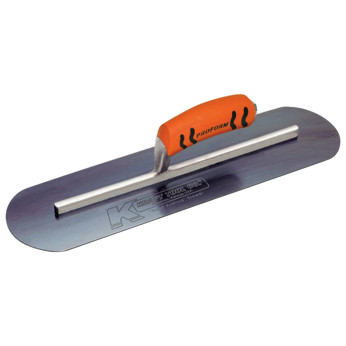 Kraft Tool Blue Steel Pool Trowel with ProForm Handle L-Shank, 16 x 4-Inch