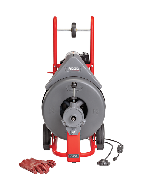 Model K-750 Machine with One Pair of Gloves, w/C-100 AUTOFEED, Standard 3/4" (20 mm) Tool Set, and: C-100, 100' (30.5 mm) x 3/4" (20 mm) Cable, K750 W/C100