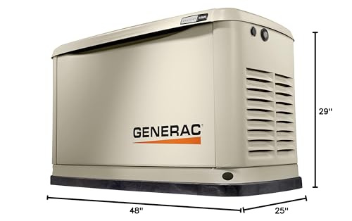 Generac 7224 Guardian 14kW Home Standby Generator – 100-Amp Transfer Switch, Aluminum Enclosure, Wi-Fi Enabled, G-Force Engine