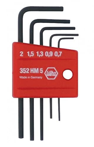 Wiha 35392 5 Piece Mini L-Key Short Hex Metric Set