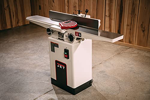 JET 6-Inch Long Bed Jointer, Helical Cutterhead, 1 HP, 115/230V 1Ph (Model JJ-6HHDX)