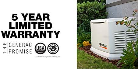 Generac 7043 Guardian 22kW LP / 19.5kW NG Home Standby Generator – Air-Cooled, Wi-Fi Enabled, 200-Amp Transfer Switch