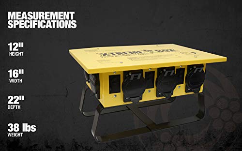 Southwire X-treme Power Distribution Box, Temporary Power Box, 50-Amp, 125/250V, GFCI 6506UGSX