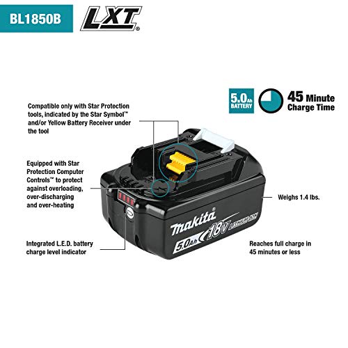 Makita (XAD05T) 18V LXT Lithium‑Ion Brushless Cordless 1/2" Right Angle Drill Kit (5.0Ah)