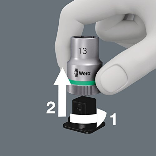 Wera 05004078001 8100 SC 8 Zyklop Metal Ratchet Set with Switch Lever, 1/2" Drive, Metric, 28 Pieces
