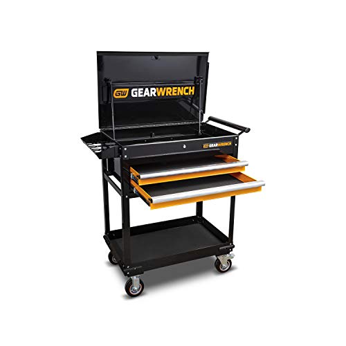 GEARWRENCH 2 Drawer Black & Orange Utility Cart, 32" - 83168