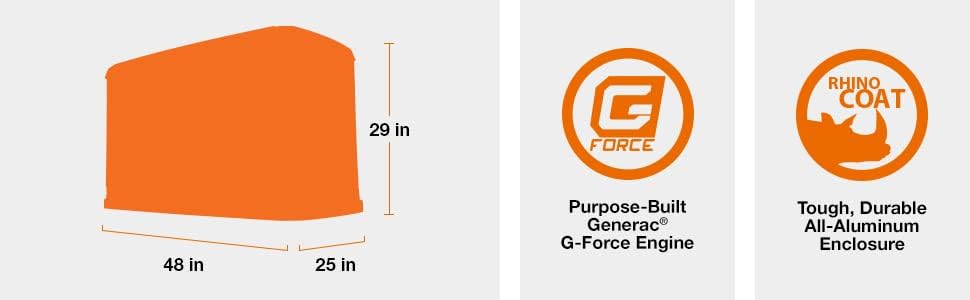 Generac 7043 Guardian 22kW LP / 19.5kW NG Home Standby Generator – Air-Cooled, Wi-Fi Enabled, 200-Amp Transfer Switch