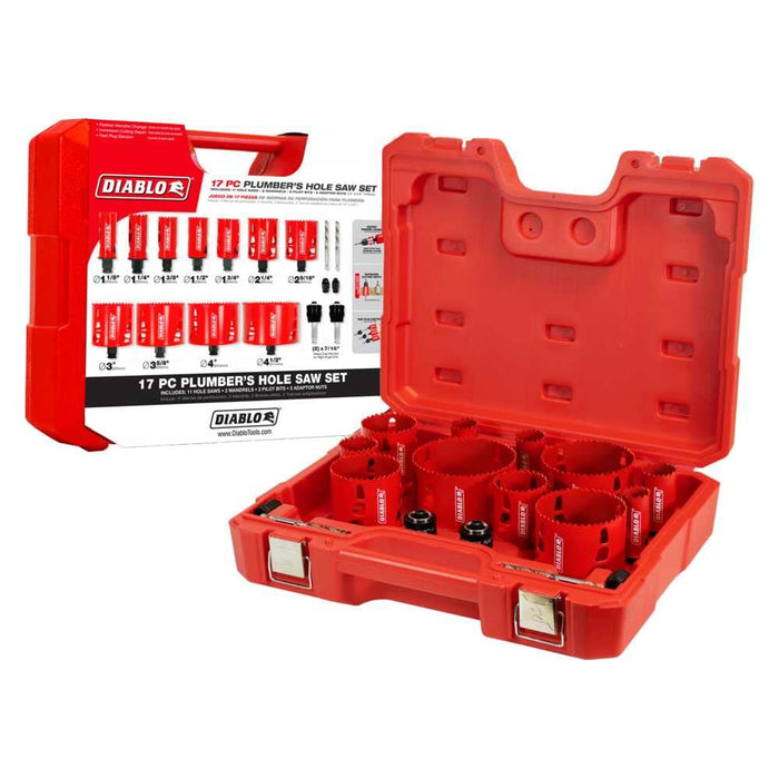 [USED-LIKE NEW] Diablo Tools DHS17SPL 17 Piece Plumber's Bi-Metal Hole Saw Set