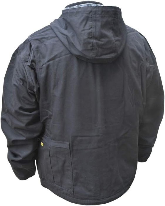 DEWALT DCHJ076A Heated Heavy Duty Work Coat Kit with 2.0Ah Battery and Charger, Large, Black (DCHJ076ABD1-L)