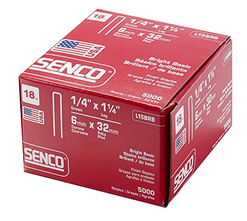 Senco L15BRB 18 Gauge by 1/4-inch Crown by 1-1/4-inch Length Bright Basic Staples (5,000 per box)