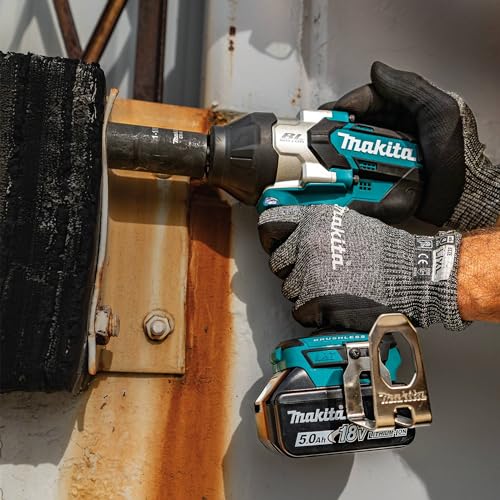 Makita XWT19T 18V LXT Brushless 3-Speed 1/2" Sq. Drive Impact Wrench Kit w/ Detent Anvil (5.0Ah) & FREE Makita T-90037