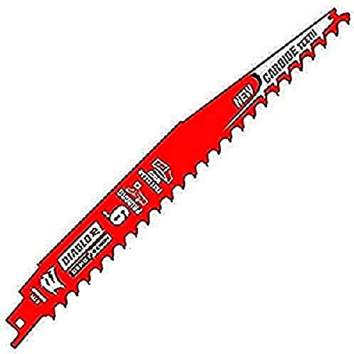 Diablo DS0903CP3 Demo Demon Carbide Tipped Reciprocating Saw Blades for Pruning and Clean Wood, Carbide Tooth Design, 9" Length, 3 TPI (Pack of 3)
