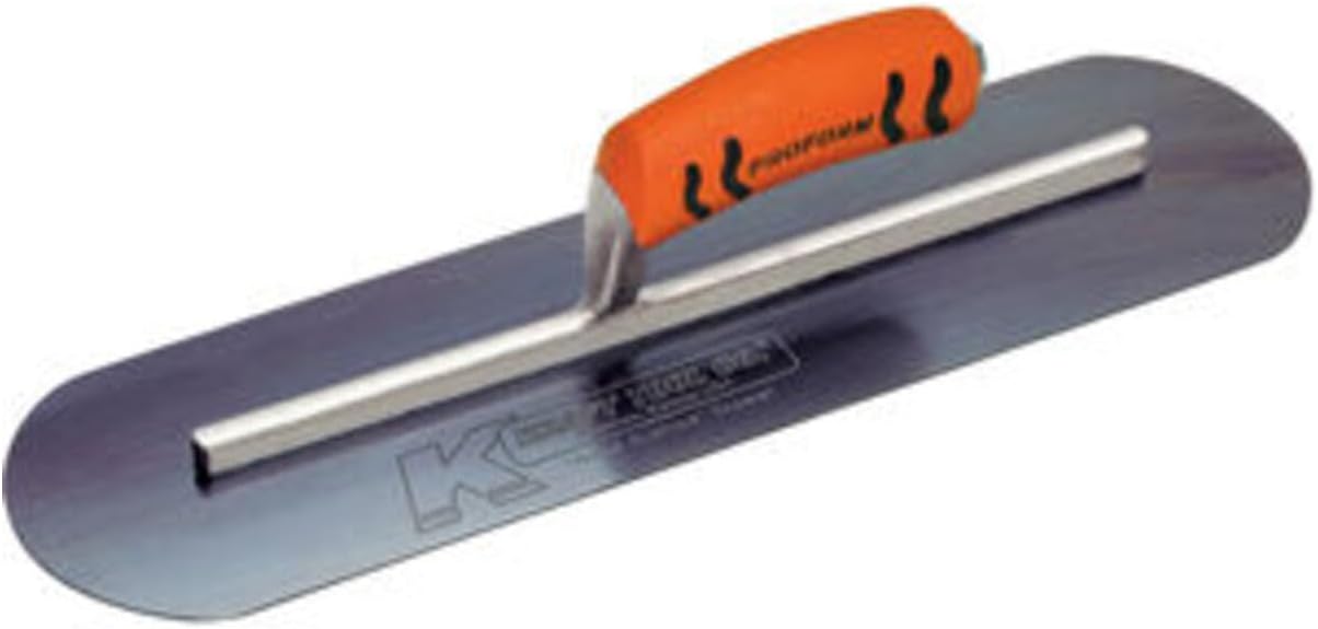Kraft Tool CF741BPF Blue Steel Pool Trowel with ProForm Handle L-Shank, 22 x 4-Inch