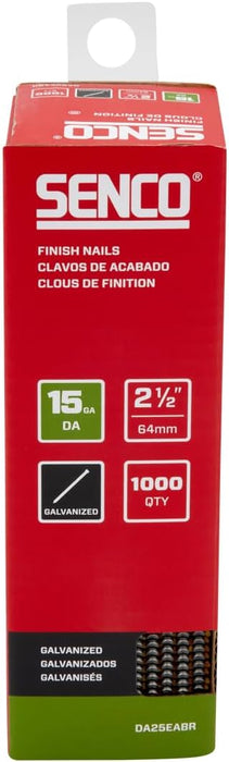SENCO DA25EABR 2-1/2" 15 Gauge Angled Finish Nails, Galvanized Finish 1,000 Count Pack