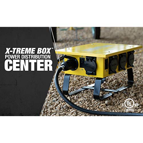 Southwire X-treme Power Distribution Box, Temporary Power Box, 50-Amp, 125/250V, GFCI 6506UGSX