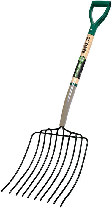 Truper 30-Inch TruTough Manure/Bedding Fork, 10-Tine, D-Handle - 30330