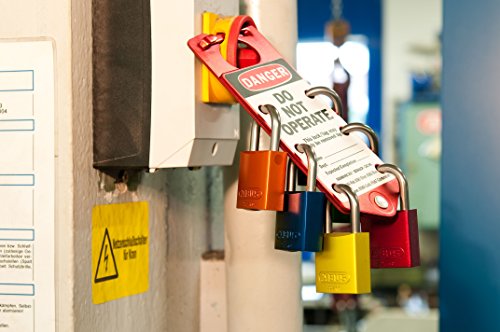 ABUS Yellow 72/40 Lockout Tagout Padlock w/ 1" Shackle, Single Padlock, Keyed Different, 1 Padlock with 2 Keys