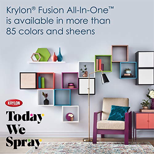 12 oz Krylon K02782007 Black Fusion All-In-One Paint & Primer Spray Paint, Hammered