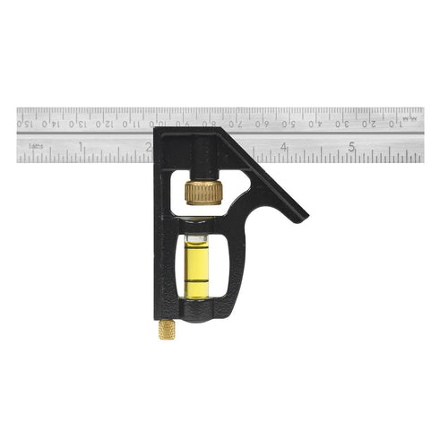 Johnson 406EM Professional Inch/Metric Combination Square, 6", Silver
