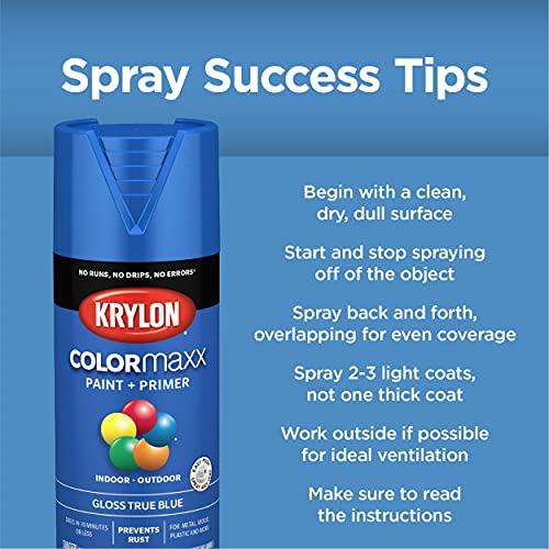 12 oz Krylon K05580007 White COLORmaxx Paint & Primer Spray Paint, Semi-Gloss