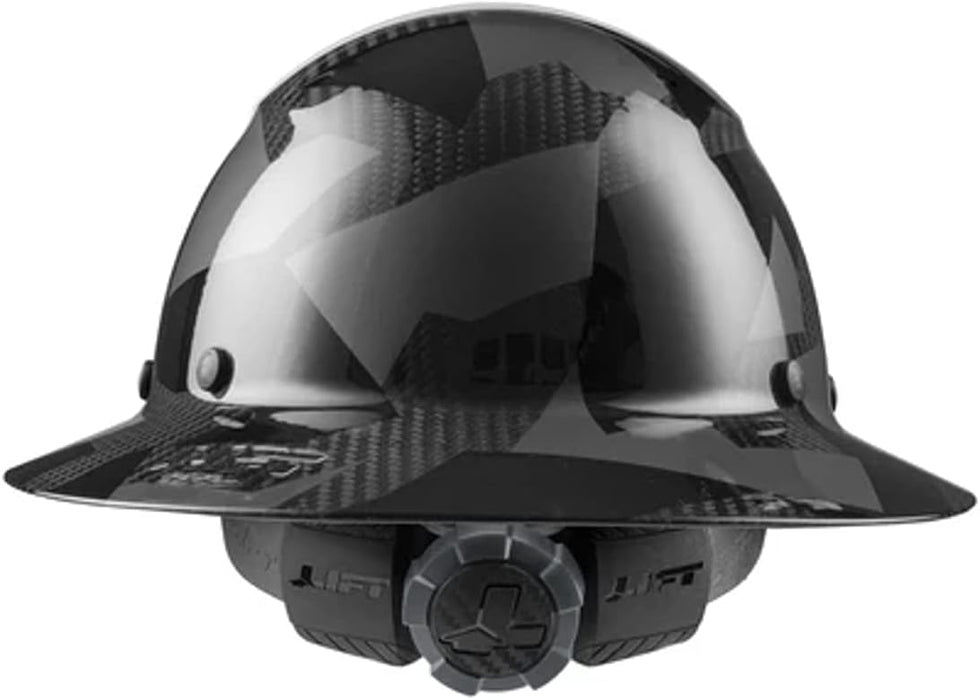 LIFT Safety HDF50C-20CK DAX Carbon Fiber Full Brim 50-50, White/Black Camo