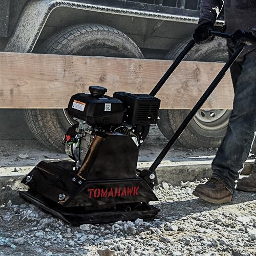 Tomahawk Vibratory Plate Compactor Tamper for Dirt, Asphalt, Gravel, Soil Compaction with 6HP Engine