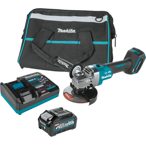 MAKITA (GAG01M1) 40V Max XGT Brushless Cordless 4‑1/2” / 5" Angle Grinder Kit, with Electric Brake (4.0Ah)