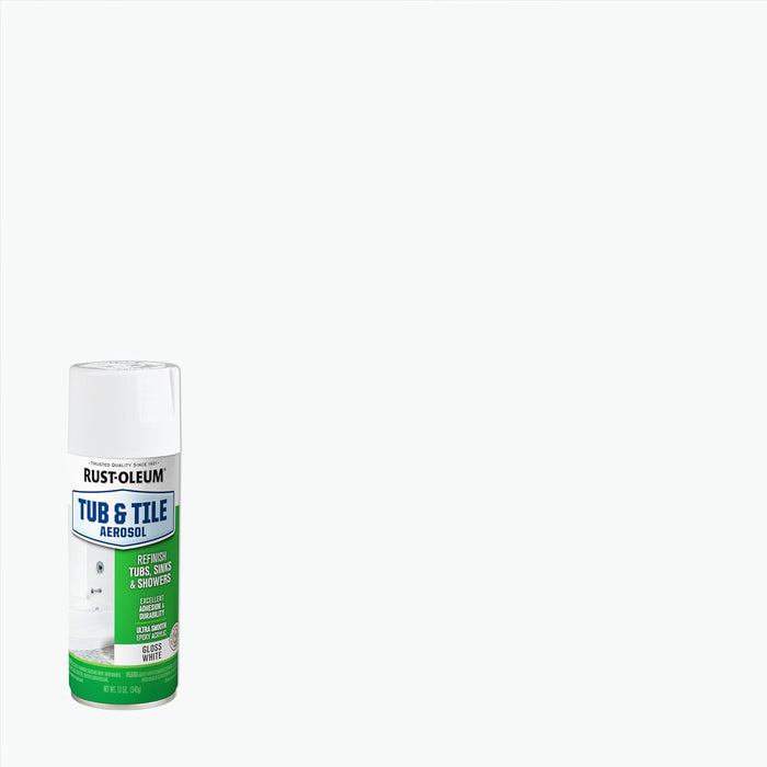 Rust-Oleum 280882 Specialty Tub & Tile Spray Paint, 12 oz, White (Pack of 6)