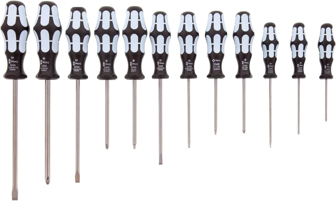 Wera Tools (5347903001) Stainless Screwdriver Set 12Pc (Sl/Ph/Sq), 3334/12