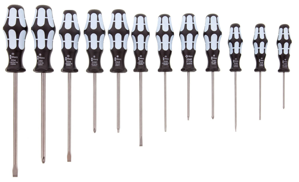 Wera Tools (5347903001) Stainless Screwdriver Set 12Pc (Sl/Ph/Sq), 3334/12