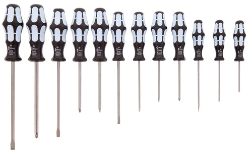 Wera Tools (5347903001) Stainless Screwdriver Set 12Pc (Sl/Ph/Sq), 3334/12