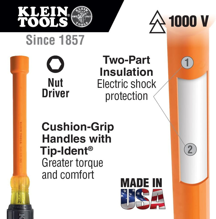 Klein Tools 646-1/4M 1/4-Inch Magnetic Tip Nut Driver 6-Inch Shaft