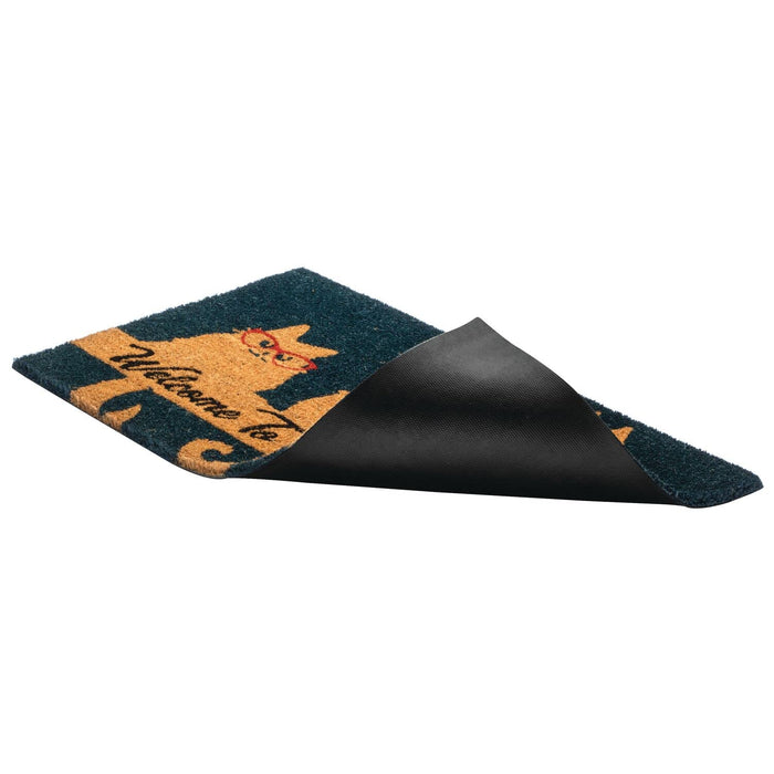 Notrax Welcome Cats, Vinyl-Backed Natural Coir Doormat, Entry Mat for Indoor or Outdoor Use, 18"x30", C12 (C12S1830CW)