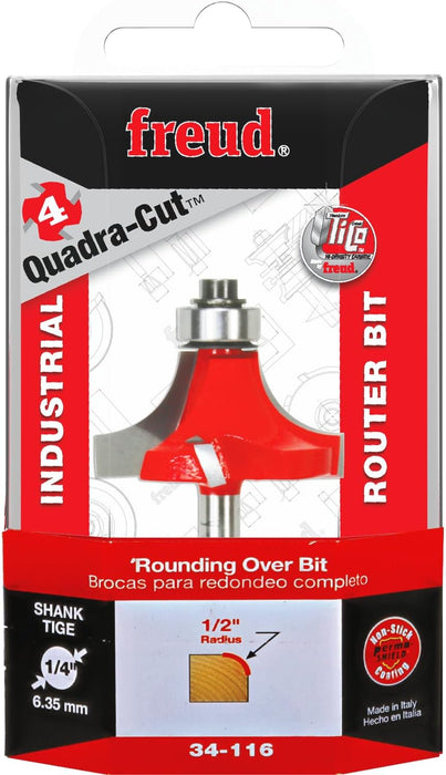 Freud 34-116 1/2" Radius Rounding Over Bit (Quadra-Cut)