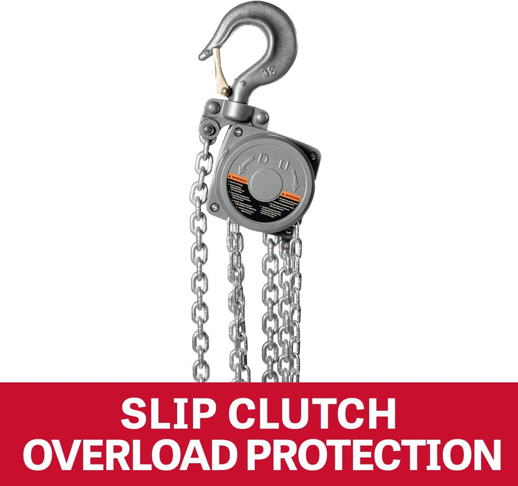 JET 1-Ton Aluminum Hand Chain Hoist, 20' Lift (AL100-100-20)