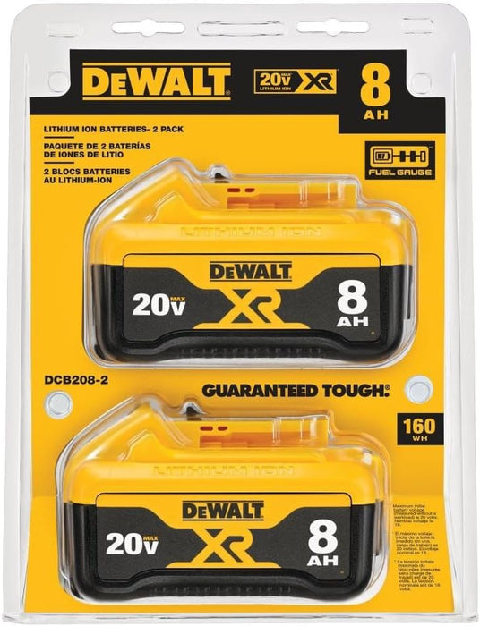 DEWALT (DCB208-2) 20V MAX XR Batteries, 8.0-Ah (Pack of 2)