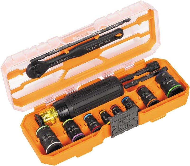 Klein Tools 65242 Flip-16 KNECT Ratcheting Impact Flip Socket Screwdriver Set