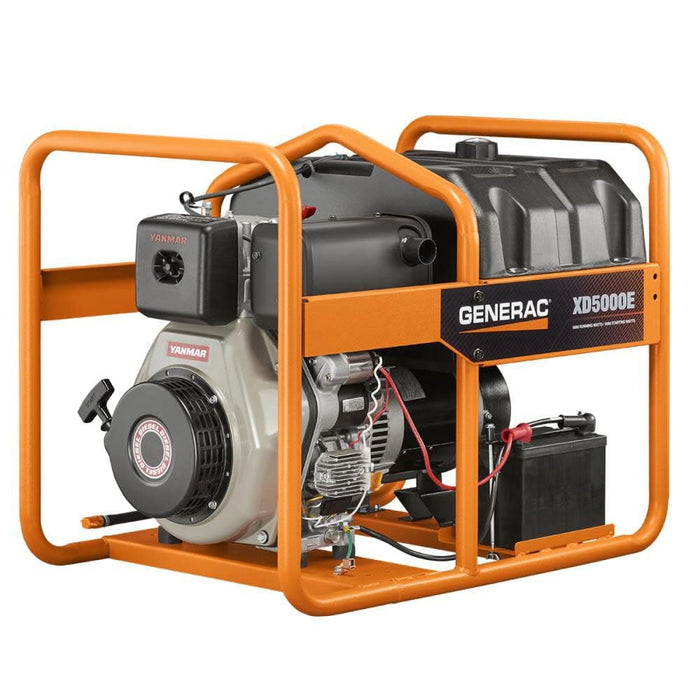Generac 6864 XD5000E Portable Generator – 5000-Watt Diesel, Reliable Emergency Backup, Jobsite Ready
