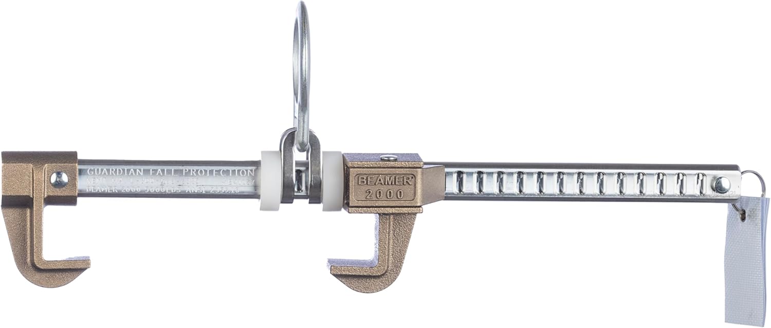 Guardian (00103) Beamer 2000 - Horizontal Beam Anchor, Fits 6 to 16 Inch Beams up to 1.25 Inches Thick, OSHA and ANSI Compliant Beamer, 6" - 16" Flange Width