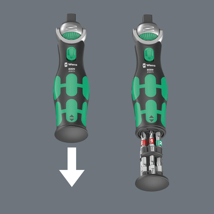 Wera 8009 Zyklop Pocket Set Imperial 1, Ratchet Set, 13 Pieces, Black/Green - 05004282001