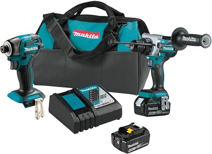 Makita XT297T 18V LXT Brushless 2 Pc. Combo Kit, XPH14Z, XDT20Z, bag (5.0Ah) & FREE Makita T-90037