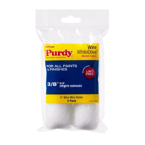 Purdy 140606042 - 4" Wire Mini Roller Replacements (2-Pack) 3/8" Nap Dove One Size