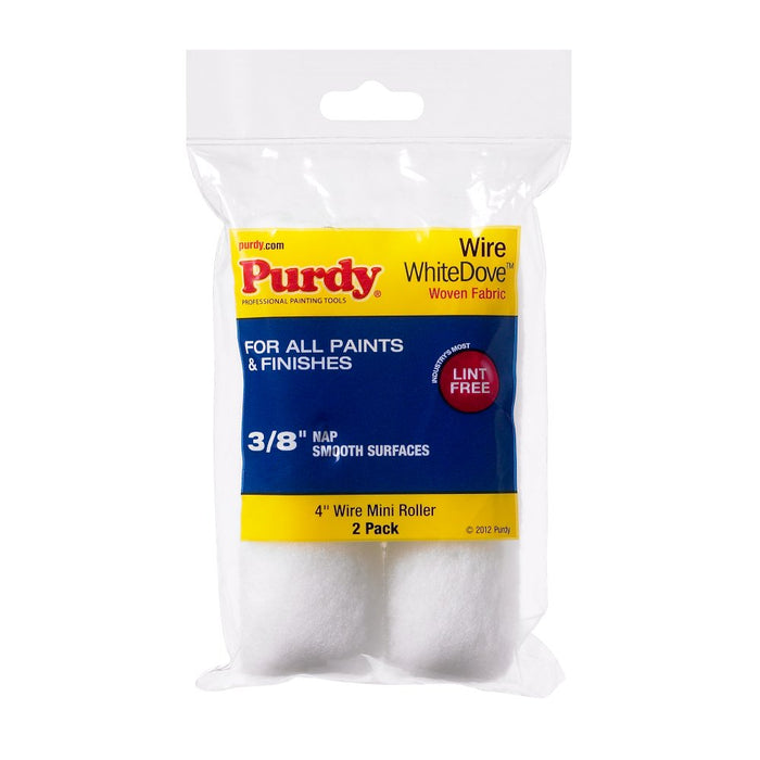 Purdy 140606042 - 4" Wire Mini Roller Replacements (2-Pack) 3/8" Nap Dove One Size