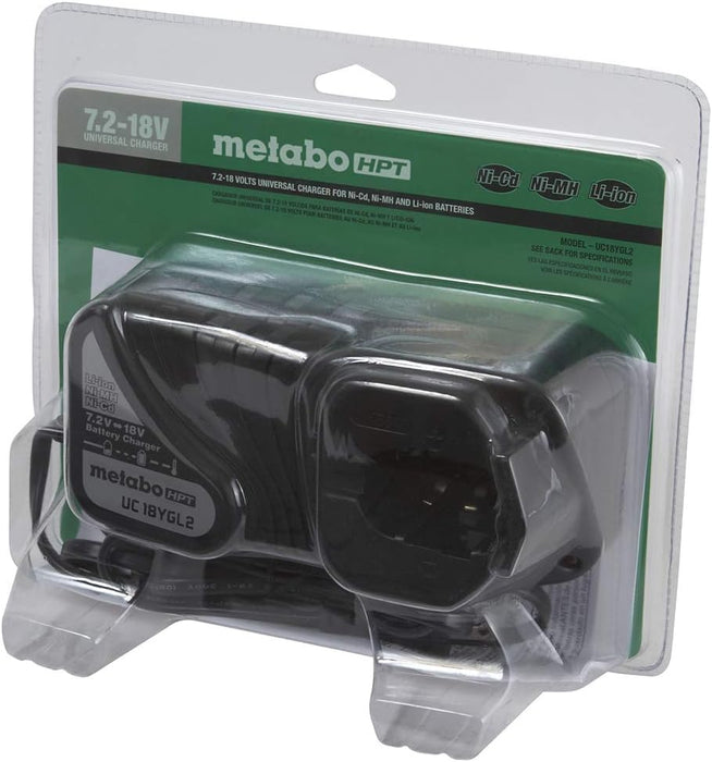 Metabo HPT Universal Battery Charger, 7.2V to 18V, Li-Ion/NiCd/NiMH, Post Style - UC18YGL2M