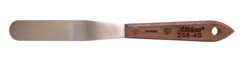 Albion Engineering Company 258-4S Classic Spatula, Stainless Steel, Hardwood Handle, 3/4" Wide Tip x 4" Long Blade