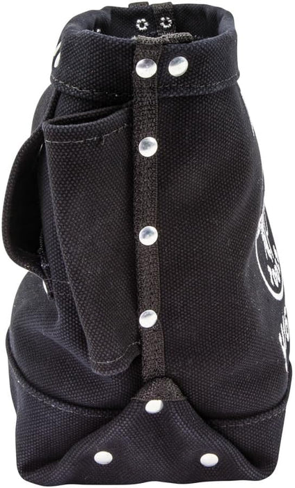 Klein Tools 5416TFR Tool Bag, Flame Resistant Canvas Bag for Bolt Storage with Double Reinforced Bottom and Tunnel Connect, 5 x 10 x 9-Inch