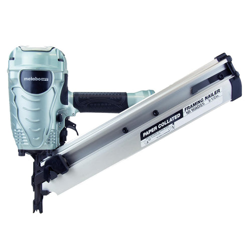 Metabo HPT (NR90ADS1M) Framing Nailer, Pro-Preferred Framing Tool For Flooring, Truss Build-Up, Roof Decking, and Housing Construction, Quick Switch Nailing, 3-1/2" 30° Paper Collated Nails