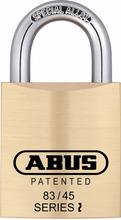 ABUS 83/45-300 S2 Schlage 45mm All Weather Solid Brass Rekeyable Padlock with 1" Shackle, Zero-Bitted